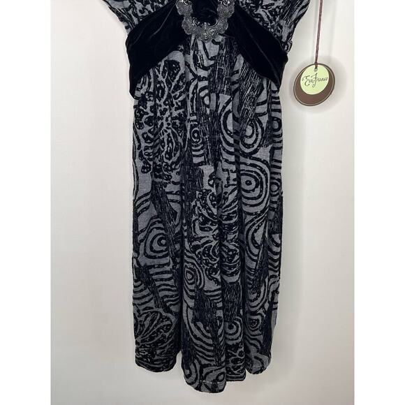 NWT VTG Anthropologie Eva Franco Marilyn Brocade A-Line Dress Vienna Black 6 - Picture 4 of 12